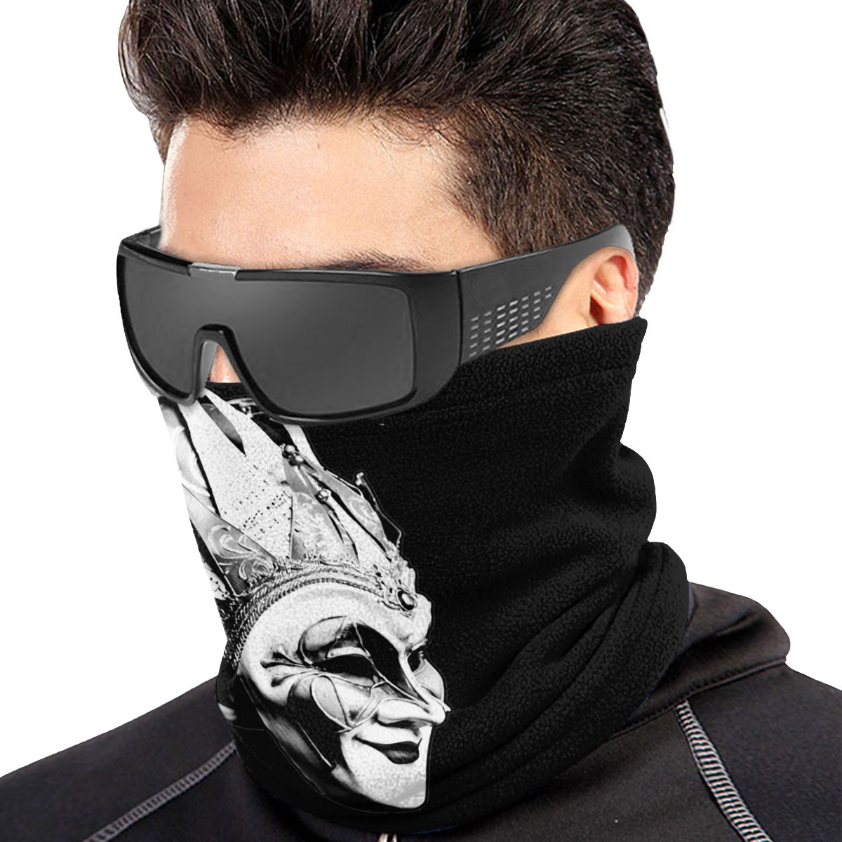 Dj Boris Brejcha Logo Microfiber Neck Gaiter Bandana Scarf Ski Half Mask Multifunctional