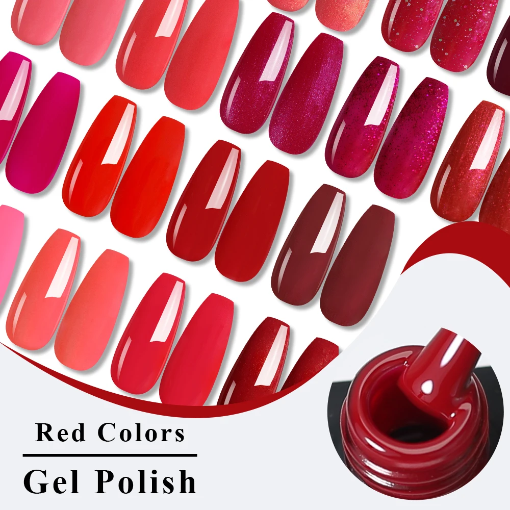 NAILCO レッドカラーシリーズ 15ML ネイルジェルポリッシュネイル用品半永久ネイルアートマニキュアソークオフ LED UV ハイブリッドワニス
