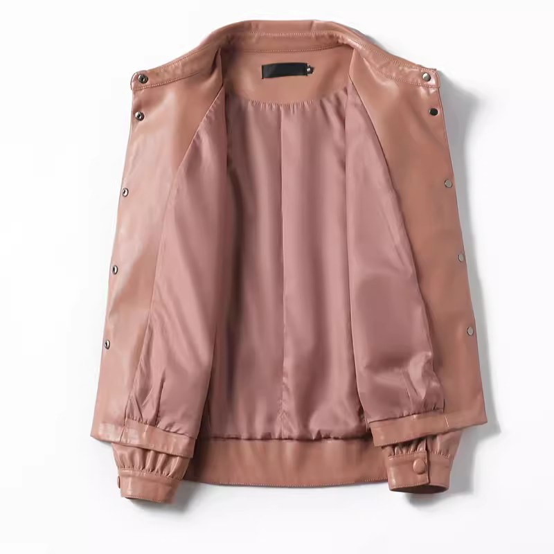 女性用シープスキンショートジャケット,ルーズカジュアルコート,カバー付きボタン,スプリットレザー,女性用,春,秋,S-2XL, 2024
