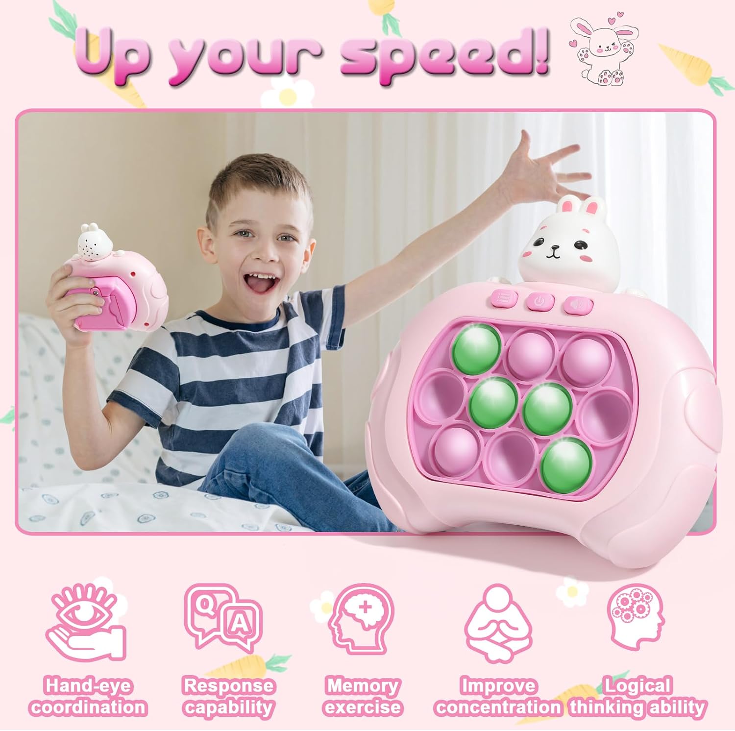 Eletrônico rápido push bubble jogo lidar com brinquedos pop up luz fidget diversão quebra-cabeça anti-stress máquina de jogo brinquedo presentes para crianças adultos