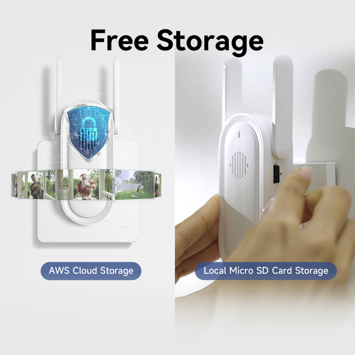 Imilab-インテリジェントビデオドアベル,5200mAh,セキュリティカメラ,人間検出,ローカルストア,インスタントアラート,2.5k