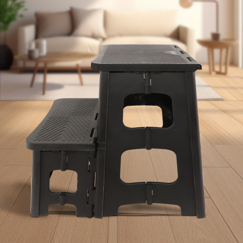 Taburete de escalada de plástico de dos escalones para el hogar, taburete de altura de paso, silla plegable multifuncional, taburete de lavado de coches estable y antideslizante
