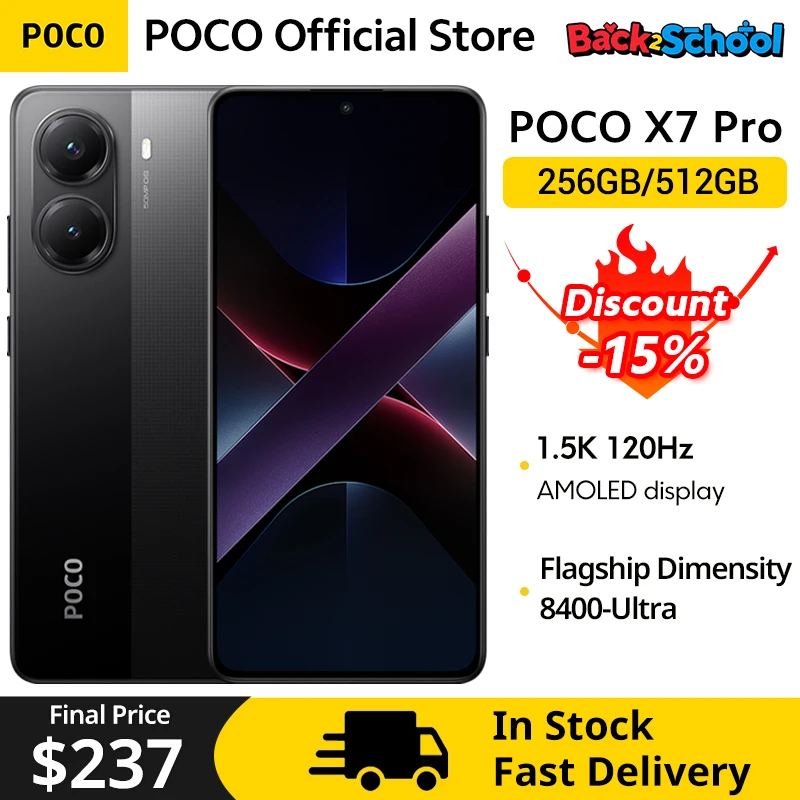 Versão global poco x7 pro celular 256gb 512gb dimensão 8400-ultra 6.67 "120hz display 90w carregamento 6000mah 5g nfc