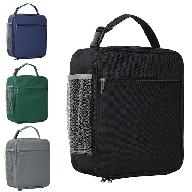 Fiambrera con aislamiento portátil de gran capacidad, bolsa de almuerzo reutilizable para hombres y mujeres, bolsa térmica con aislamiento de tela Oxford impermeable