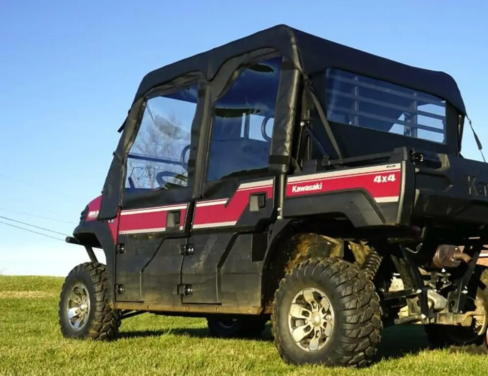 Seizmik Utv Soft Upper Half Door Kit Compatible With Kawasaki Mule Pro-Fxt (2015-2021) Models | With Zippered Windows | Side By