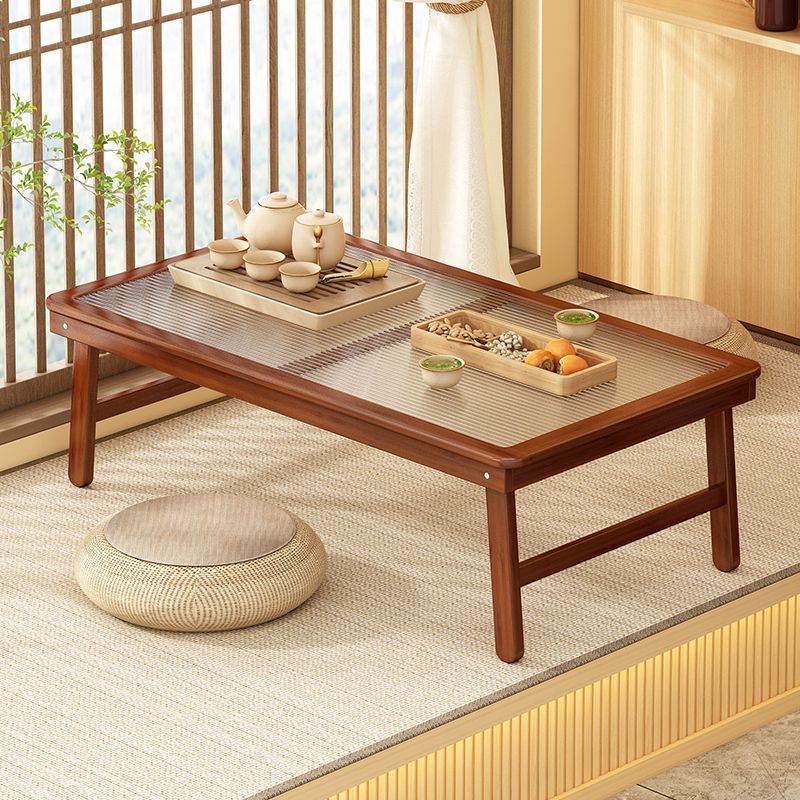 Klappbarer Tisch, Erkerfenstertisch, Lerntisch für Kinder, niedriger Esstisch aus gehärtetem Glas