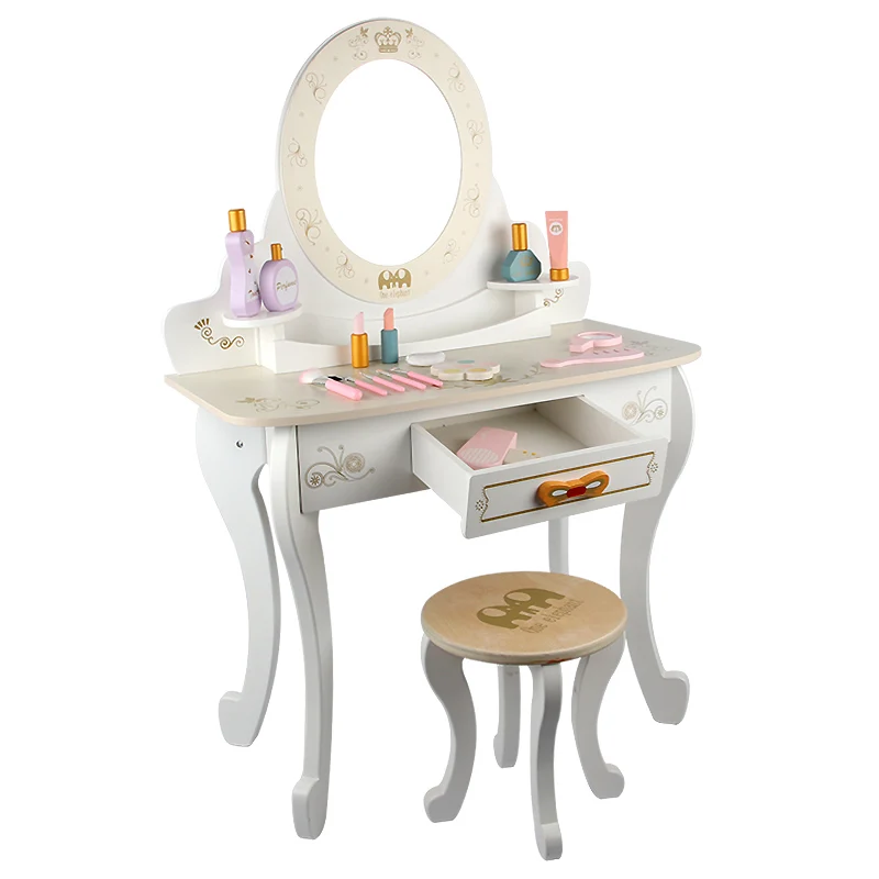 White and Pink Dressing Table for Girls