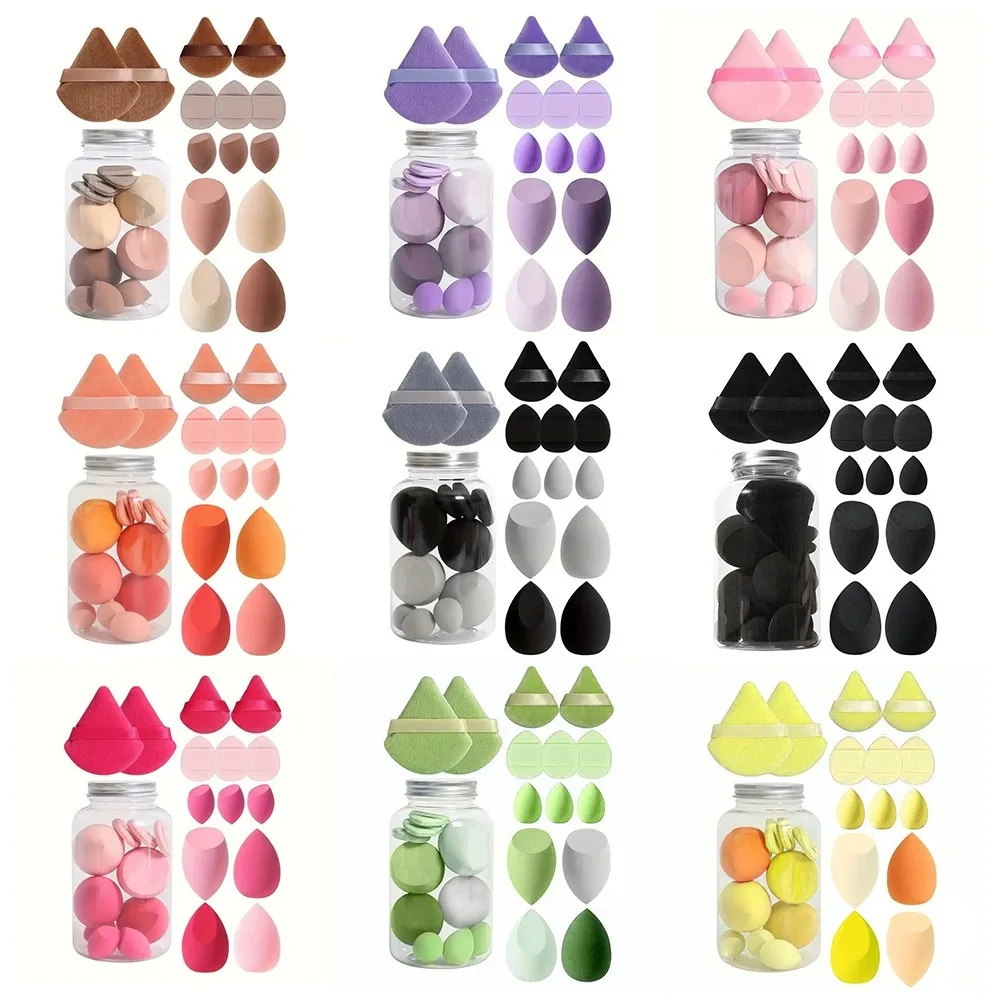 Juego de esponjas de maquillaje para mujer, licuadora cosmética, base de huevo de belleza, esponja en polvo, Mini esponjas para dedos, accesorios de maquillaje, 12/14 Uds.