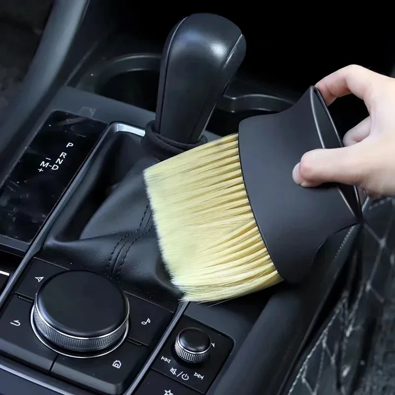 Cepillo para polvo para limpieza interior de coche, salida de aire, control central, ranura para ventana de aire acondicionado, detalles de eliminación de polvo, cepillo suave