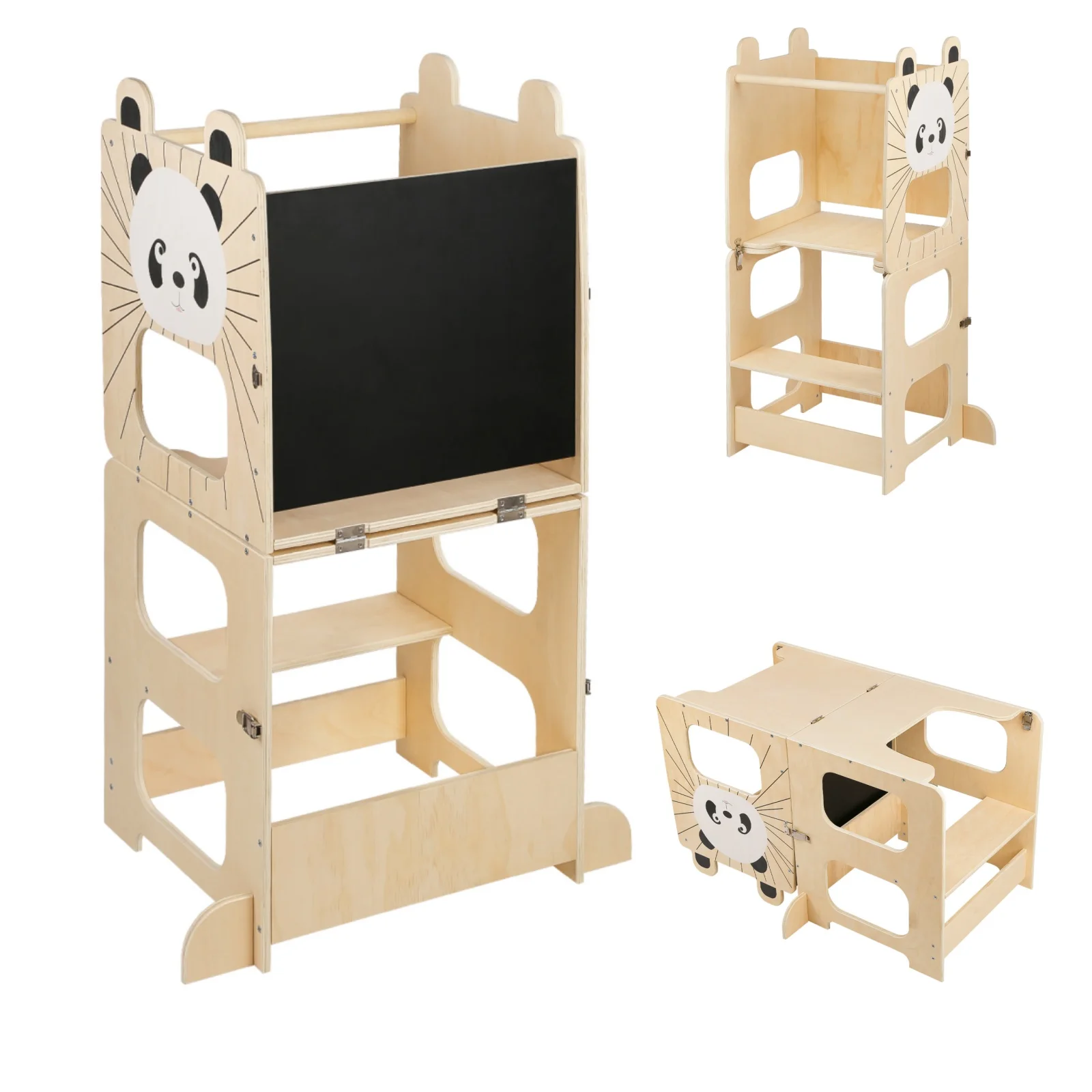 Torre de aprendizagem para crianças, torre de aprendizagem montessori com quadro negro, torre de aprendizagem de 1 ano para mesa de cozinha e banheiro