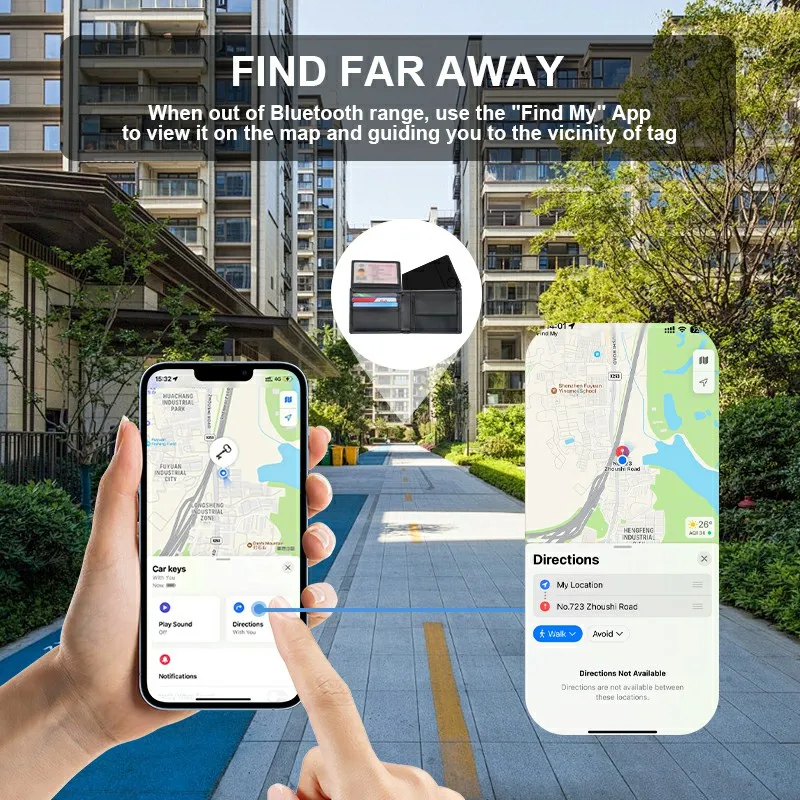 Rsh smart ultra dünne Mini-GPS-Locator-Tracking-Gerät drahtlose wiederauf ladbare Position Brieftasche Tracker-Karte funktioniert mit Apple finden meine