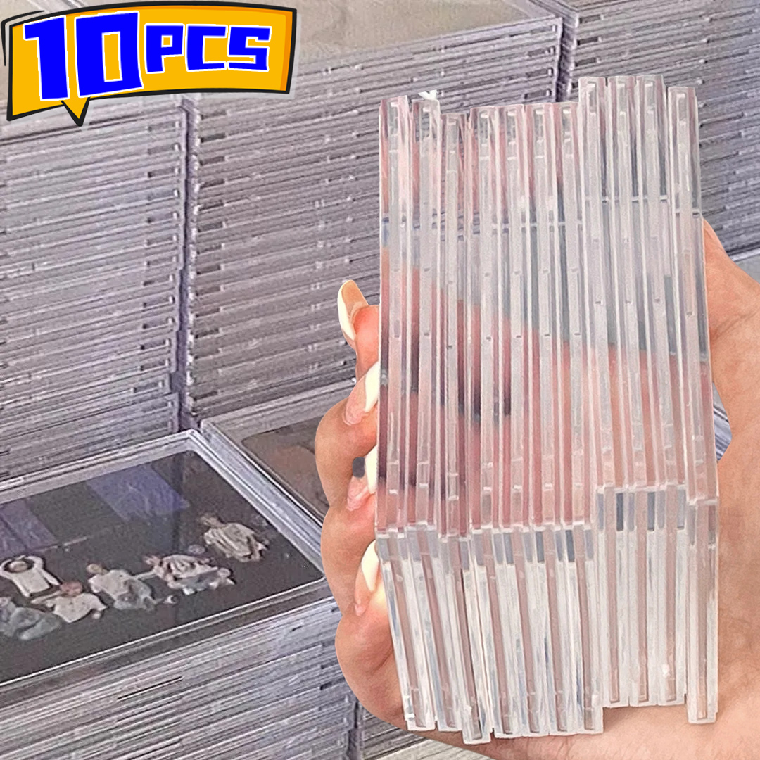 Tarjetero acrílico transparente tipo broche para juegos, estuche de exposición para tarjetas comerciales deportivas, Fundas protectoras para fotos de ídolo Kpop no magnéticas