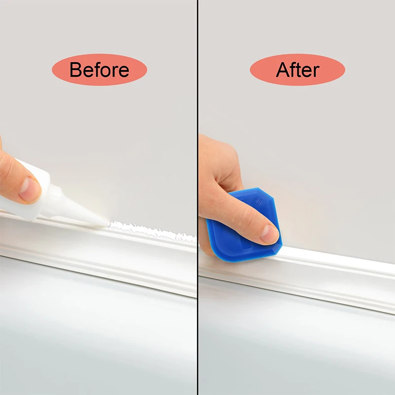 4Pcs Caulking Tool Kit Silicone Joint Sealant Spreader Spatula Scraper Edge Repair Tools Floor Tile Edges Cleaner