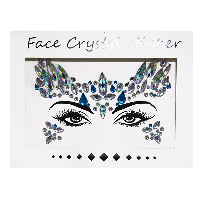 3D Rhinestone Bright Face สติกเกอร์สําหรับเทศกาล Glitter แต่งหน้าเครื่องประดับสติกเกอร์บนใบหน้าคริสตัลอัญมณีอัญมณีเพชรตกแต่ง