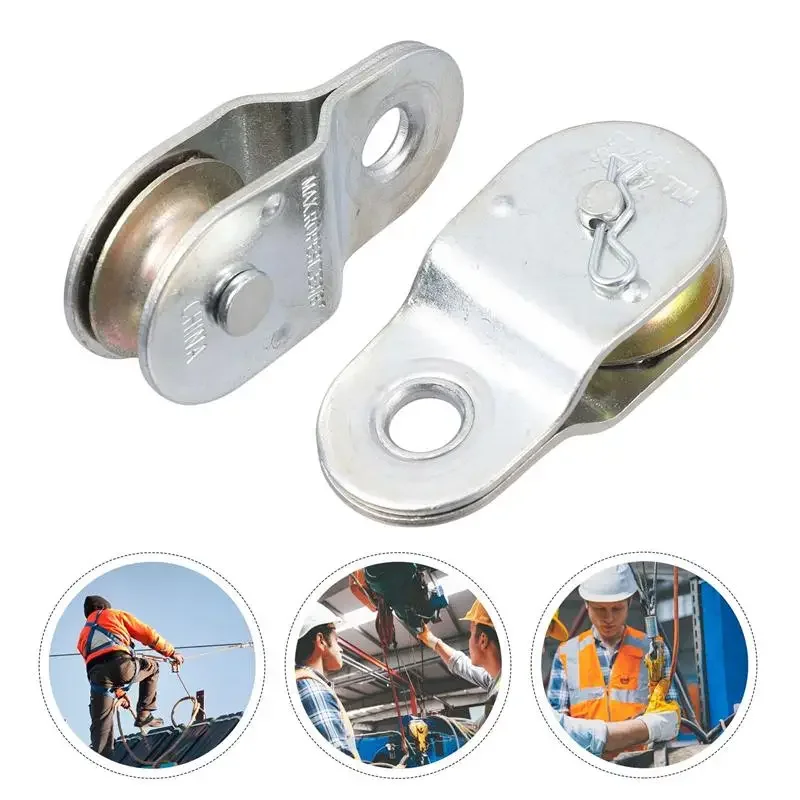 2 Chiếc Đĩa Đơn Ròng Rọc Thép Treo Dây Kéo Bánh Xe Nâng Dây Cáp Ròng Rọc Cho Máy Công Nghiệp Cần Cẩu