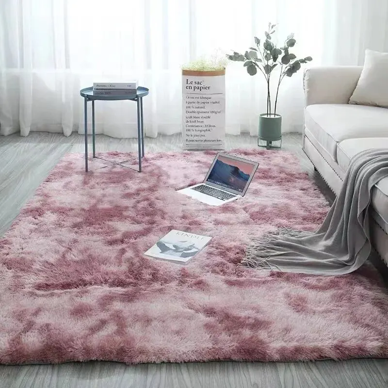 Clearance_Scandinavo Ins Style Filament Lana Tie-dye Velluto sfumato Lavabile Soggiorno Camera da letto Tappeto Zerbino Tappetino_Con