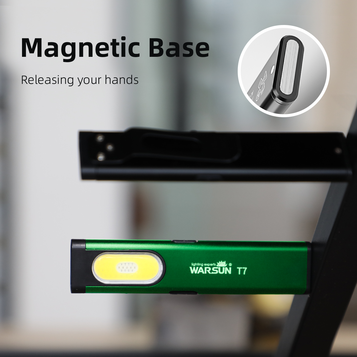 Warsun T7 Mais recente LED Chaveiro Lanterna 800Lm Portátil Mini Lanterna de Bolso Luz de Trabalho de Inundação Com Ímã