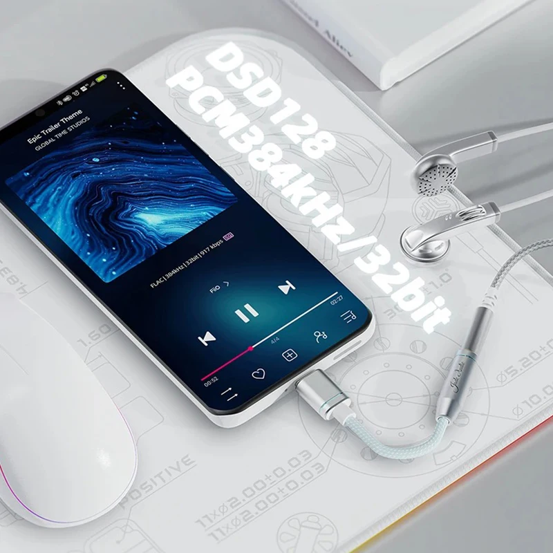 FIIO JadeAudio JA11 HI-RES USB Type C до 3,5 мм адаптер для наушников USB ЦАП аудиокабель для телефонов