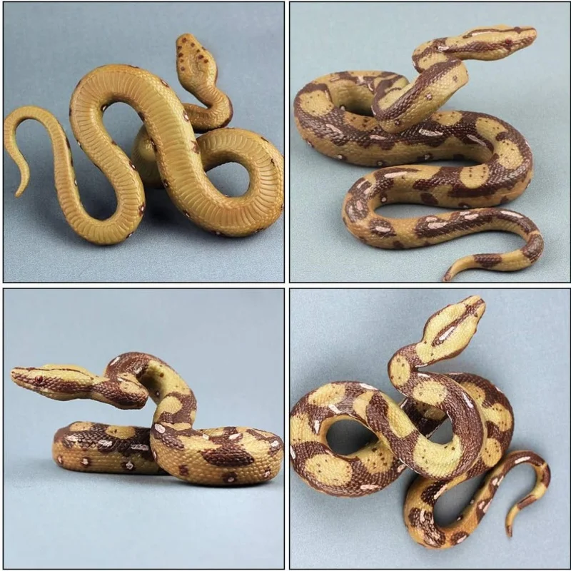 Brinquedo de cobra falsa realista, mordaça de borracha, figura de ação de cobra python para halloween, adereços de brincadeira, modelo de cobra de alta simulação