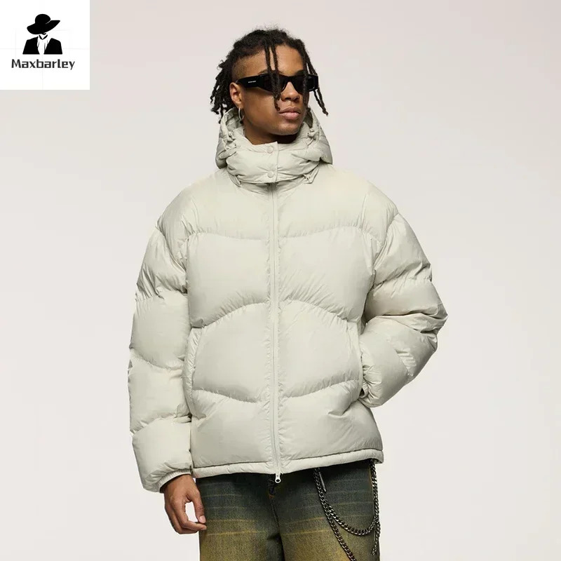 Chaqueta de plumón para hombre, Chaqueta corta ligera de plumón de pato 90 para mujer, abrigo holgado con capucha de Color sólido portátil a la moda, novedad de invierno 2024