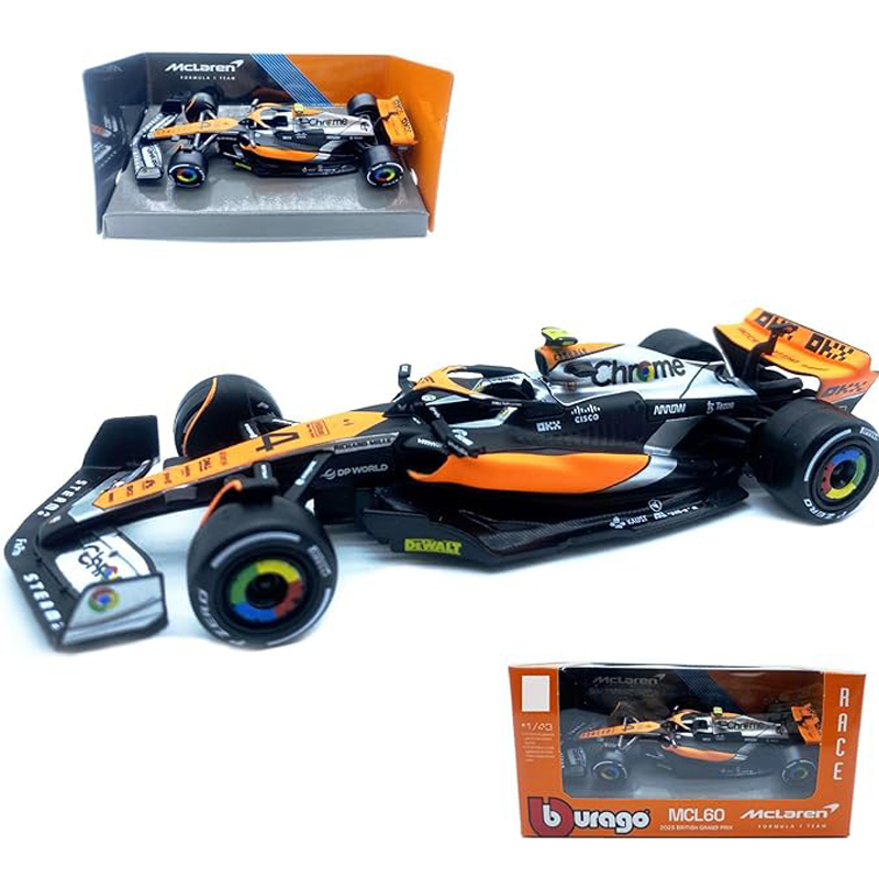 Bburago 1:43 F1 Fórmula Mclaren F1 MCL60 2023 # 4 Lando Norris # 81 Oscar Piastri coche de aleación modelo fundido a presión juguete FGift coleccionable