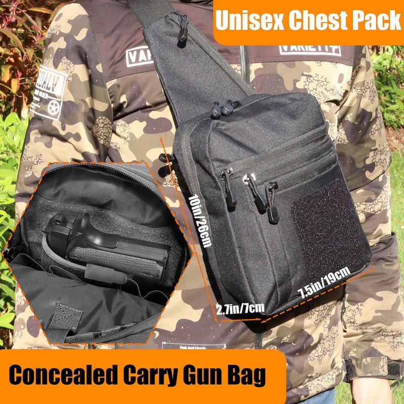 New Tactical Pistol Gun Case Shoulder Bag Outdoor Hiking Hunting Camping chest bag with Gun Holster