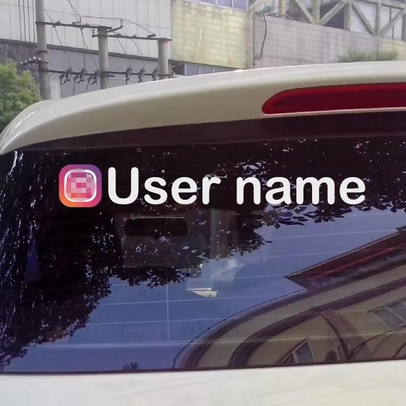 Texto personalizado personalizado para decalques adesivos de carros e motocicletas à prova d'água do Instagram Username
