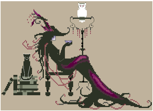 Tea Witch-bordir Cross Stitch kit, katun kanvas kerajinan, DIY Sulaman, 40-31