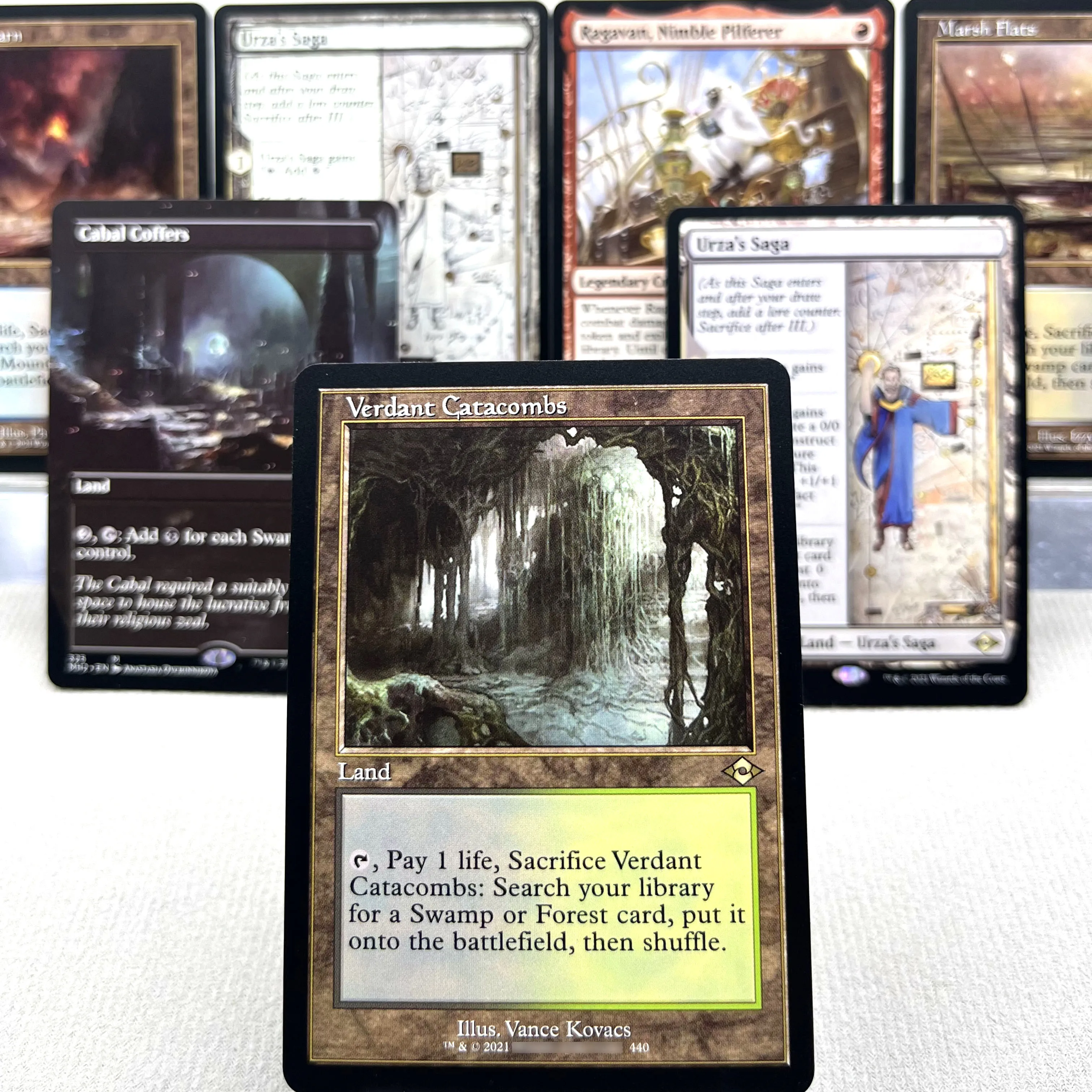 Карты MH2 HOLO7-I03 Tcg Magical Urza's Saga Ragavan, Nimble Pilferer Arid Mesa фехз, остые сальницы Misty Gather