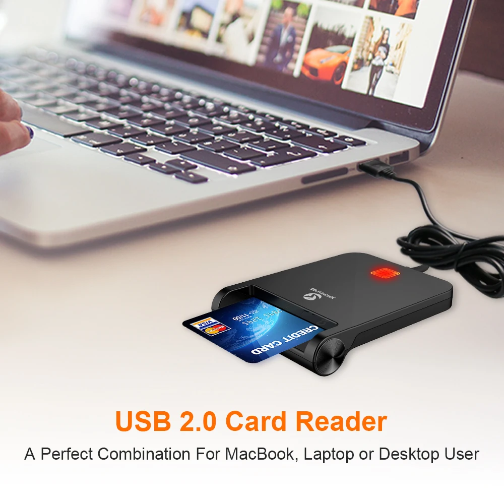 ขายร้อน Zoweetek ID Card Reader สําหรับ EMV Bank DNI CAC ชิป USB Smart Card Reader