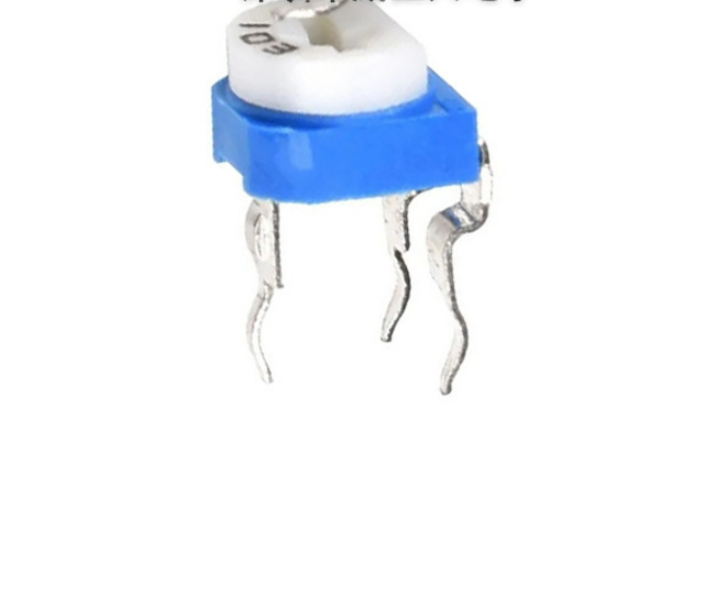 Blue and white potentiometer, white adjustable resistor