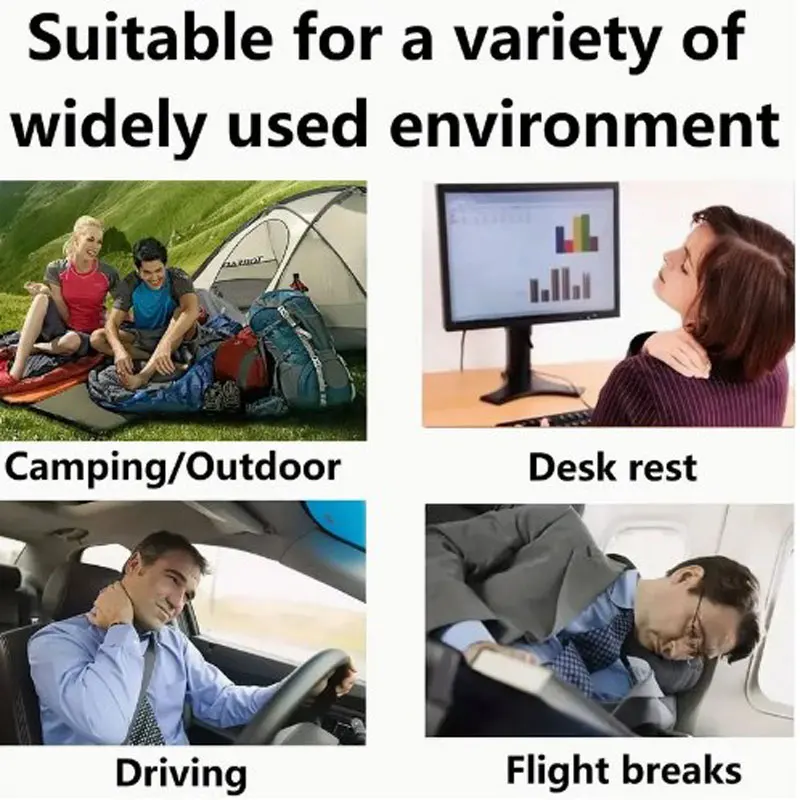 Portable Folding Inflatable Air Pillow Office Outdoor Travel Sleep Camping PVC Neck Stretcher Backrest Airplane Comfort Pillow