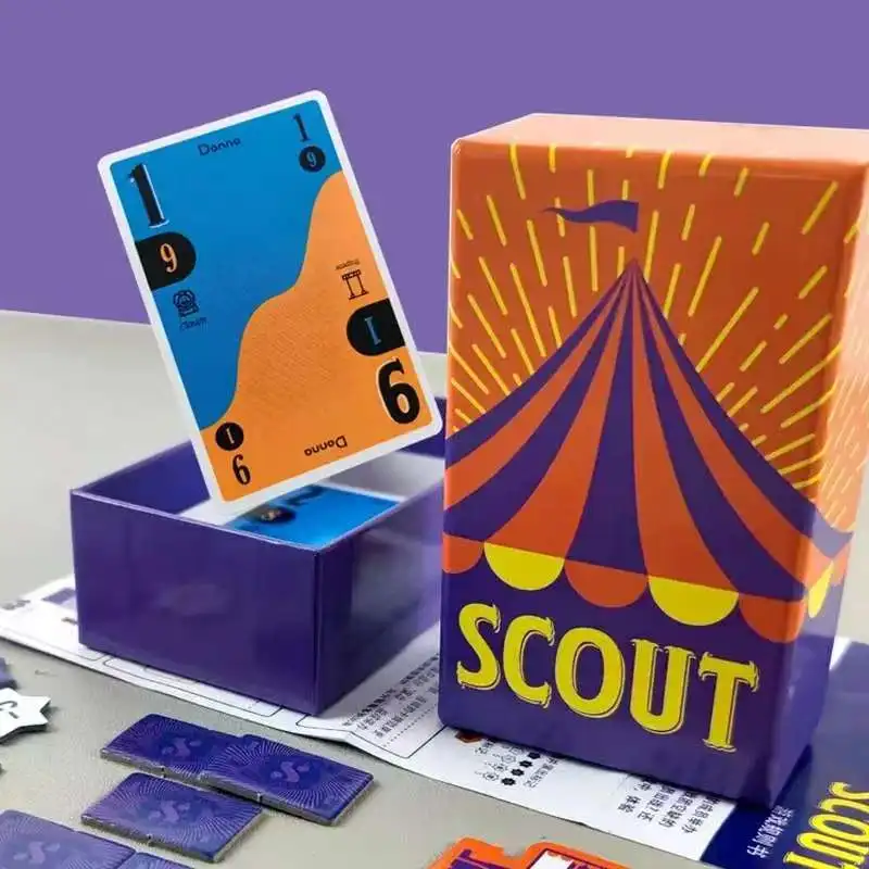 Jogo de cartas Scout Jogo de tabuleiro Circus Scout Baralho de cartas de pôquer para 2 a 5 pessoas para festa