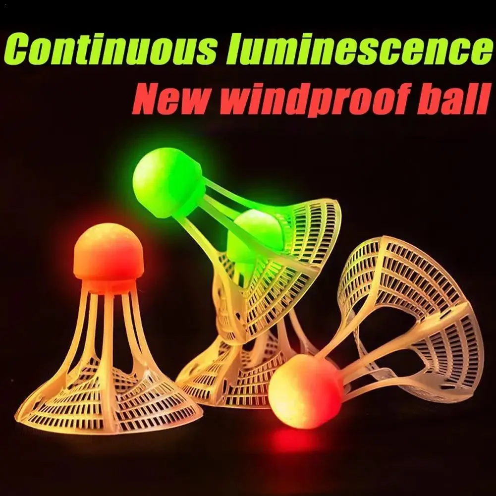 1 PC GLOW-In-The-Dark Windproof แบดมินตันแบดมินตันลูกบอลลมความต้านทานการฝึกอบรมอุปกรณ์เสริม Night อุปกรณ์กีฬากลางแจ้ง