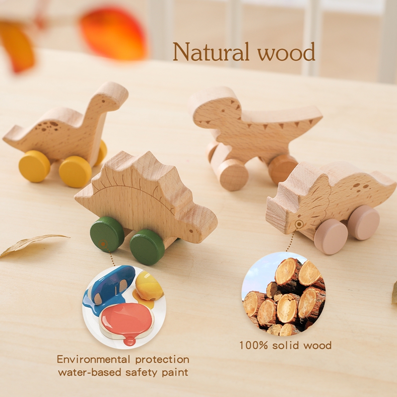 Juguetes rompecabezas, mordedor de madera de haya, coche de perro de madera, juguetes de madera de dibujos animados, juguetes de agarre para la dentición, productos para niños pequeños, bloques de mordedores