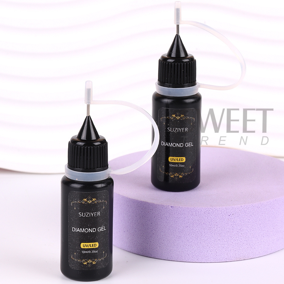 10ml Klej samoprzylepny do paznokci z kryształkami do dekoracji 3D DIY Super mocne zdobienia paznokci Kryształowe klejnoty Biżuteria Żel do uszczelniania krawędzi