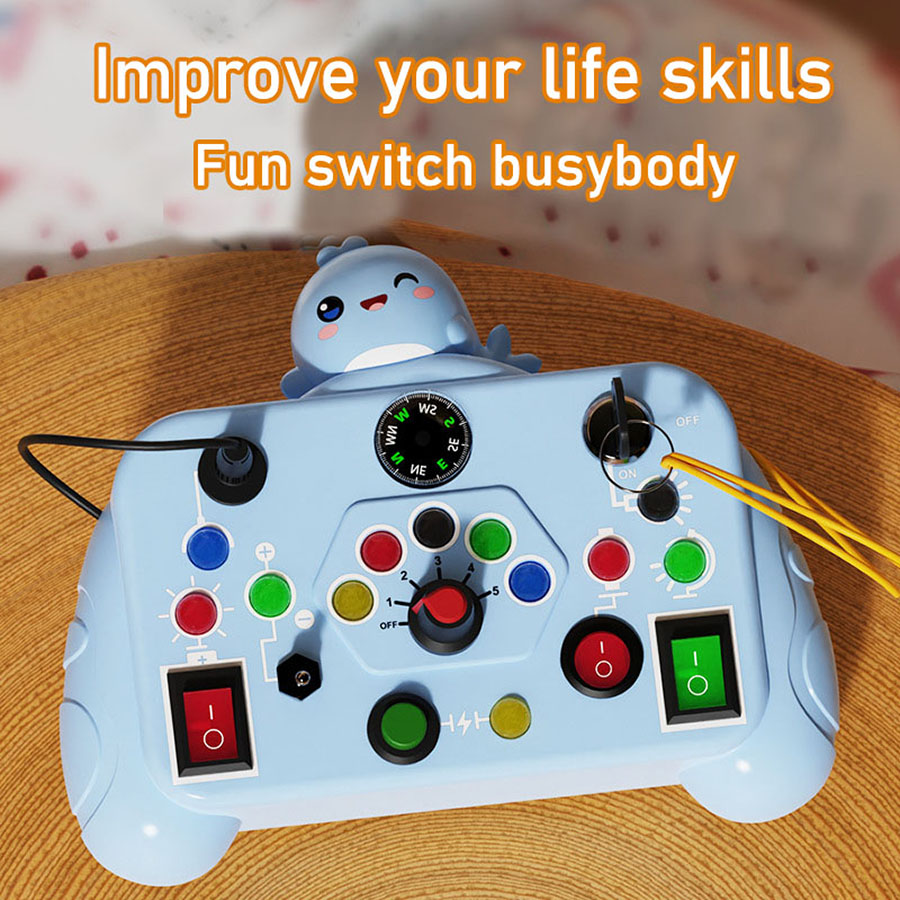 1 jouet éducatif pour enfants, machine occupée, machine de jeu d'animaux de dessin animé, illumination, intelligence cognitive, Montj