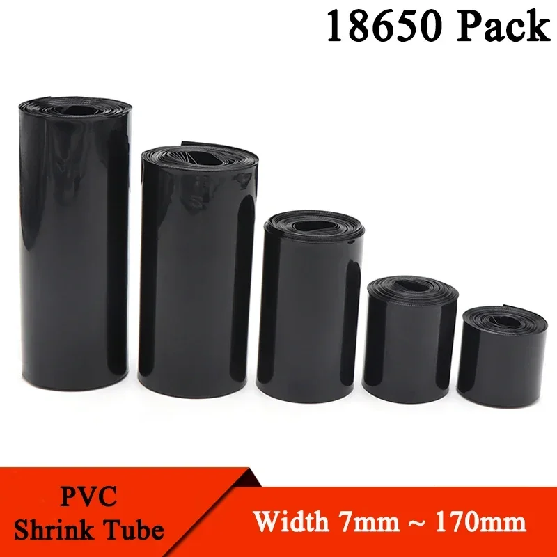 1 Đồng Hồ Đen 18650 Pin Lipo PVC Nhiệt Ống Gói 7Mm ~ 170Mm Rộng Cách Nhiệt Phim Bọc case Dạ Cáp Tay Xanh Dương