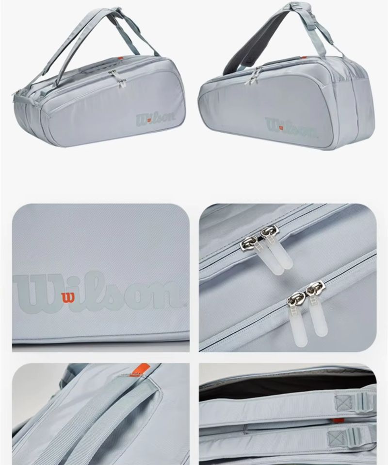 Wilson-bolsa para raquetas de tenis, mochila de gran capacidad para bádminton, Gymbag, Squash, con bolsa para zapatos separada, 2/9 piezas
