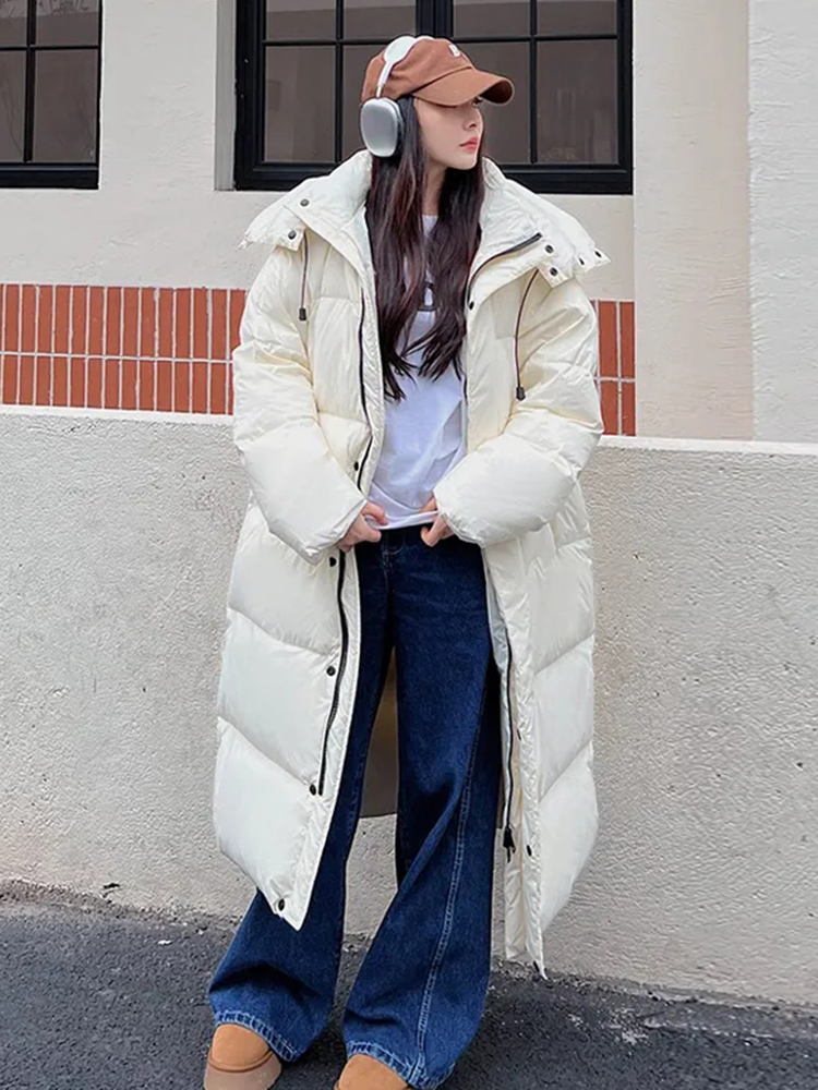 ฤดูหนาวHooded WarmสีชมพูยาวParkas Chaquetaเกาหลีผ้าฝ้ายเบาะWindproof Parcasเสื้อกันหนาวสบายๆสวมใส่ผู้หญิงใหม่Jaquetas