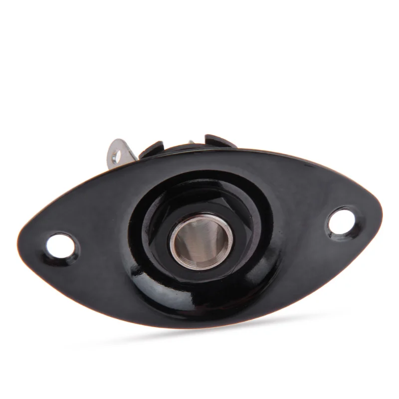 Hot High Quality 1pcs Chrome Oval Output Jack Plate Jackplate Socket W/Jack for Electric LP Guitar Useful