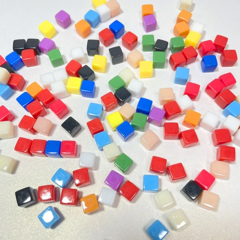 50 Cái/Bộ 13 Màu 8Mm Trong Suốt Góc Vuông Nhiều Màu Sắc Pha Lê Xúc Xắc Cờ Góc Lưới Lọc Cho Trò Chơi Xếp Hình