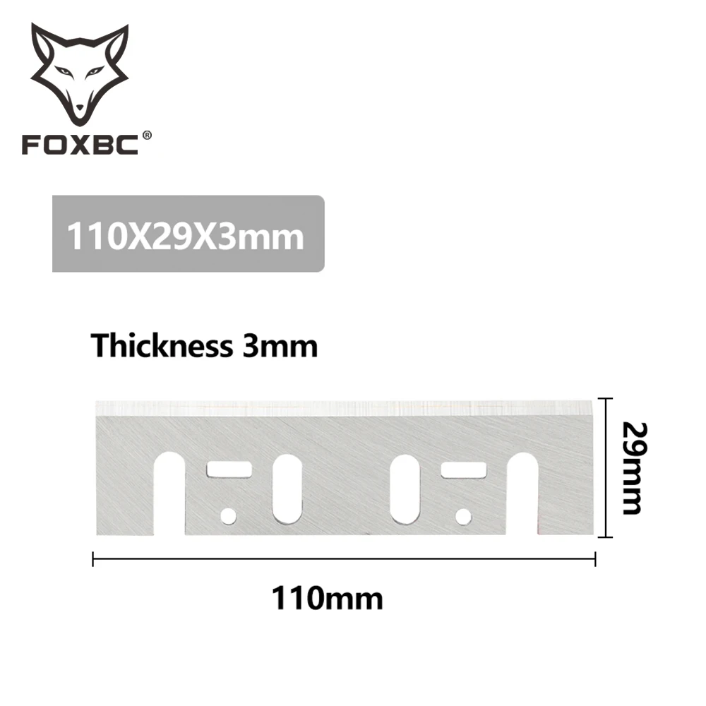 FOXBC 110mm Lama per pialla HSS 110mm x 29mm x 3mm per interskol R-110/p110-01 Utensile per coltello pialla 4 pezzi
