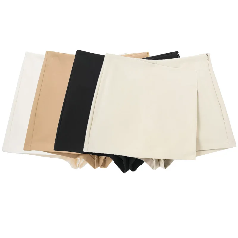 HXAO Shorts Women 2024 Black White Mini shorts Women's Shorts High waist Micro Casual Skirt Shorts Asymmetric Shorts Skirt Mujer