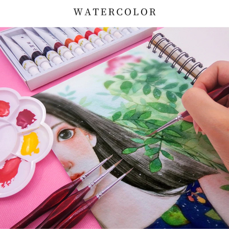 Triangle de cheveux de belette, tige de bouleau, Nail Art fin pour étudiants, dessin de ligne spéciale, Gouache, brosse à huile, 4 couleurs, stylo à ligne à crochet