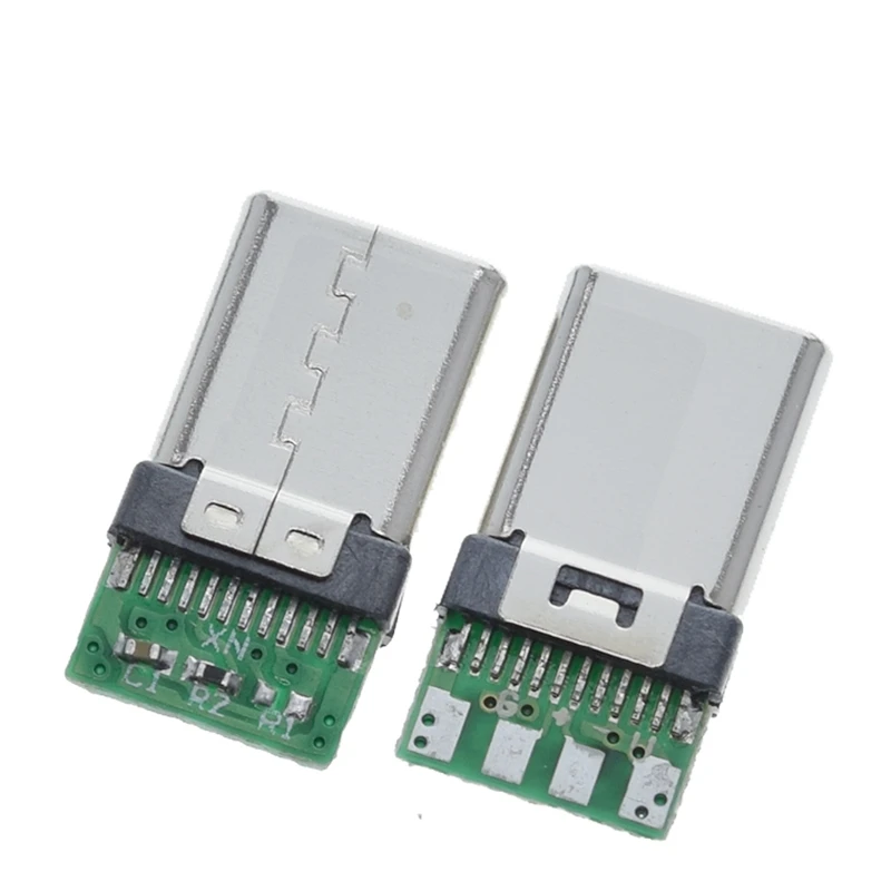 Juego de conectores micro USB tipo C, Conector macho, enchufe trasero, terminales eléctricos, funda de teléfono, 1/5 unidades