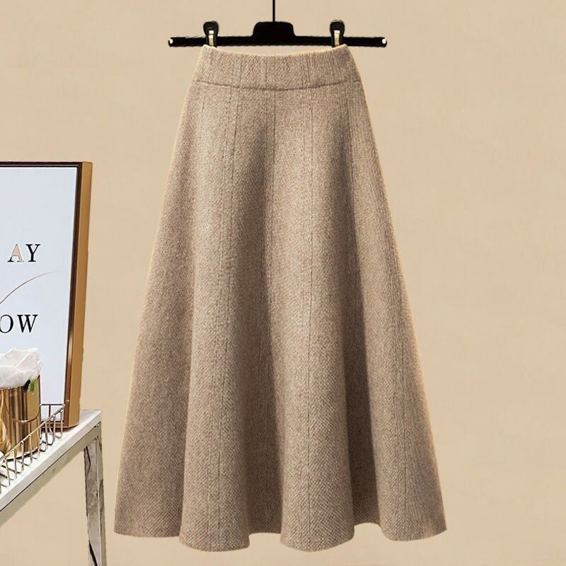 Conjunto de suéter extragrande e meia saia feminino, solto, idade para reduzir, cintura alta, fino, outono, novo, moda, conjunto de 2 peças, 2023