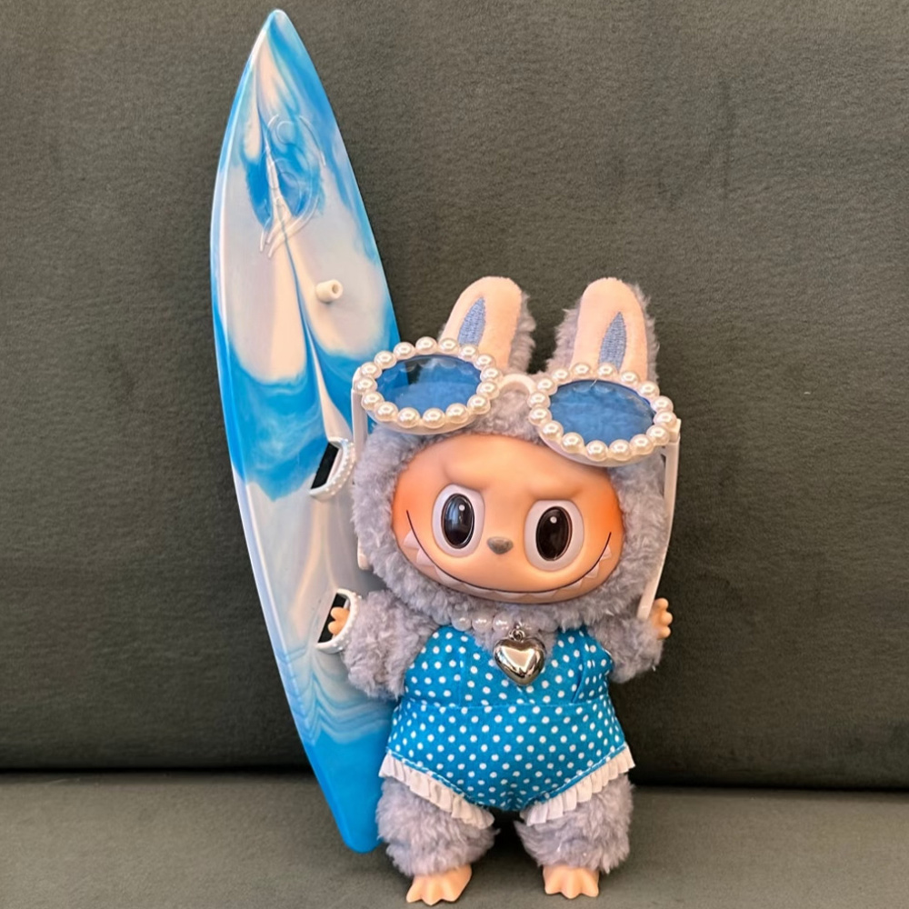 Для куклы Labubu 15/17 см, летний комплект бикини, солнцезащитные очки, модный купальник, аксессуары для плавания для 3,0, большой в энергию, Ropa Labubu