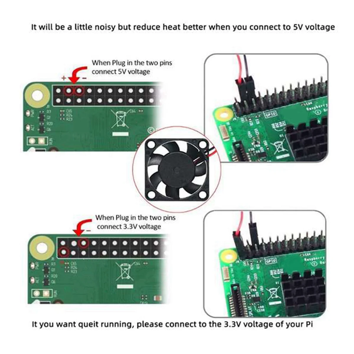 8PCS Brushless CPU ventola di raffreddamento dissipatore di calore radiatore 3.3V 5V per Raspberry Pi4 Pi3 B +, Pi 3, Pi 2, Pi 1 B +