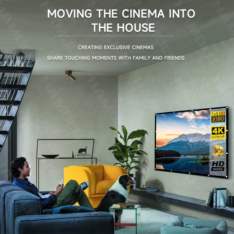 Projector Screen 16:9 Metal Anti Light Curtain Reflective Fabric Cloth For YG300 XGIMI H3 HALO Mogo Xiaomi DLP Projector